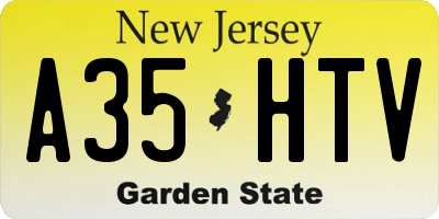 NJ license plate A35HTV