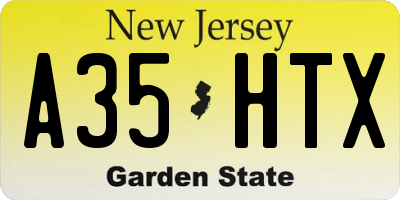 NJ license plate A35HTX