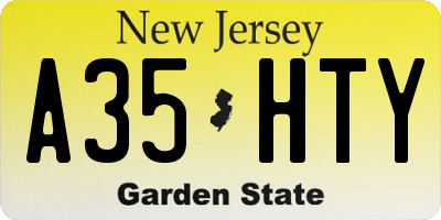 NJ license plate A35HTY