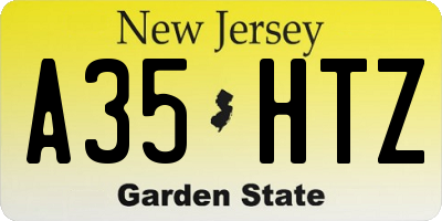 NJ license plate A35HTZ