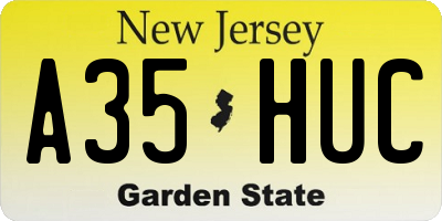 NJ license plate A35HUC