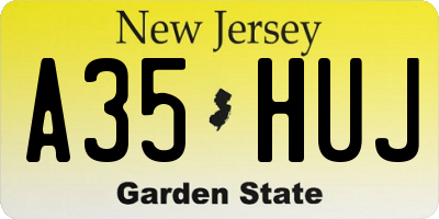 NJ license plate A35HUJ