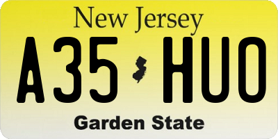 NJ license plate A35HUO