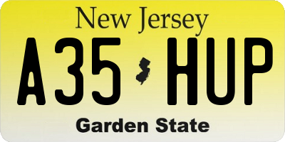 NJ license plate A35HUP
