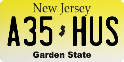 NJ license plate A35HUS