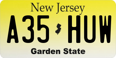 NJ license plate A35HUW