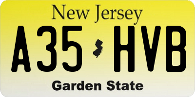 NJ license plate A35HVB