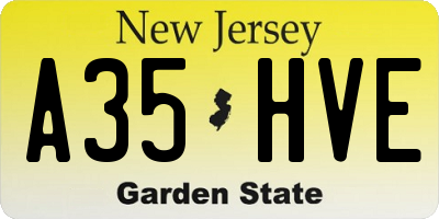 NJ license plate A35HVE