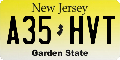 NJ license plate A35HVT