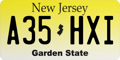 NJ license plate A35HXI