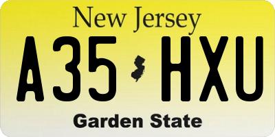 NJ license plate A35HXU
