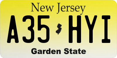NJ license plate A35HYI