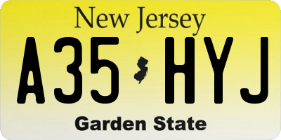 NJ license plate A35HYJ