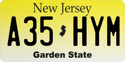 NJ license plate A35HYM