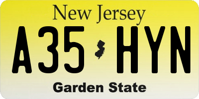 NJ license plate A35HYN