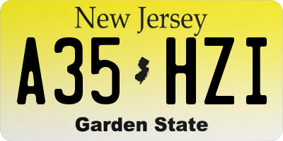 NJ license plate A35HZI