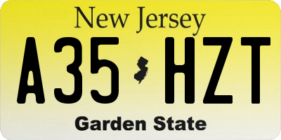 NJ license plate A35HZT