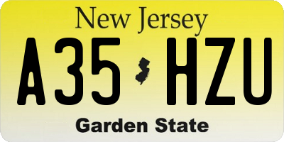 NJ license plate A35HZU