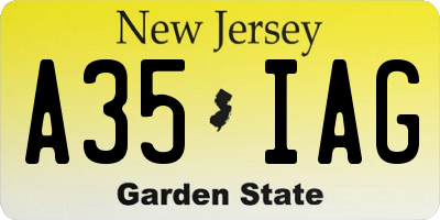 NJ license plate A35IAG