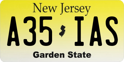 NJ license plate A35IAS