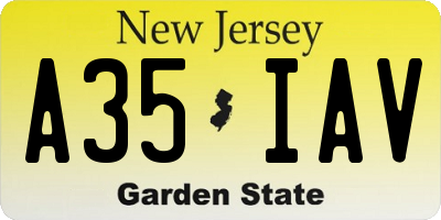 NJ license plate A35IAV