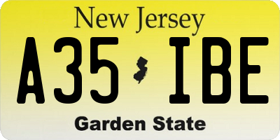 NJ license plate A35IBE