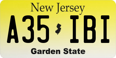 NJ license plate A35IBI
