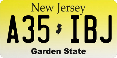 NJ license plate A35IBJ