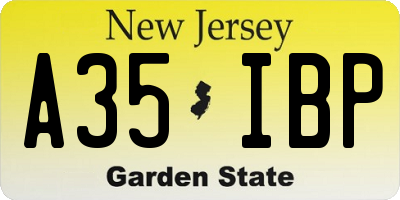 NJ license plate A35IBP