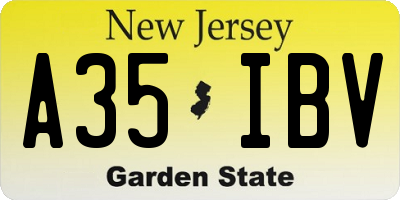 NJ license plate A35IBV