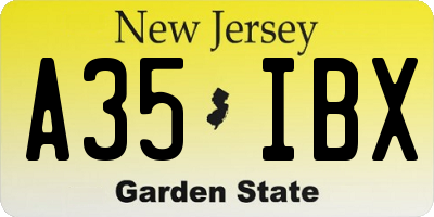 NJ license plate A35IBX