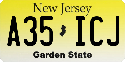 NJ license plate A35ICJ