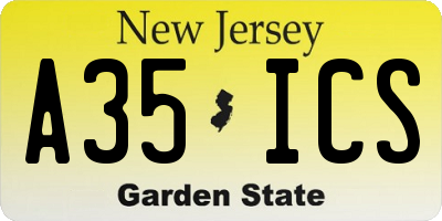 NJ license plate A35ICS
