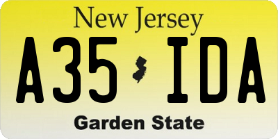 NJ license plate A35IDA