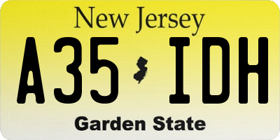NJ license plate A35IDH