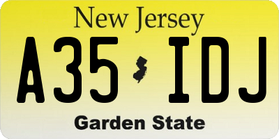 NJ license plate A35IDJ