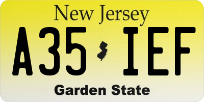 NJ license plate A35IEF