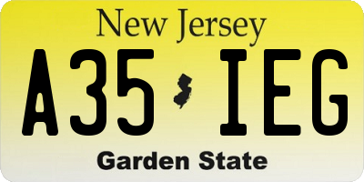 NJ license plate A35IEG