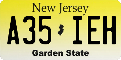 NJ license plate A35IEH
