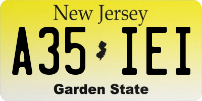 NJ license plate A35IEI