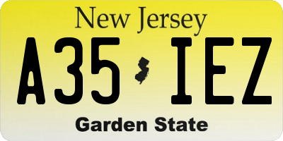 NJ license plate A35IEZ
