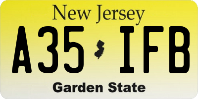 NJ license plate A35IFB
