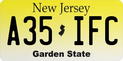 NJ license plate A35IFC