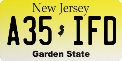 NJ license plate A35IFD