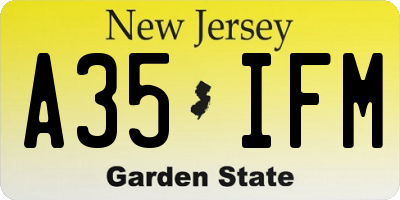 NJ license plate A35IFM
