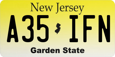 NJ license plate A35IFN