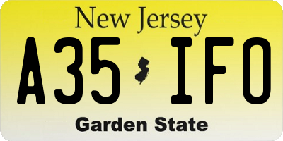 NJ license plate A35IFO