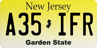 NJ license plate A35IFR