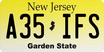 NJ license plate A35IFS