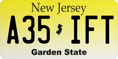 NJ license plate A35IFT